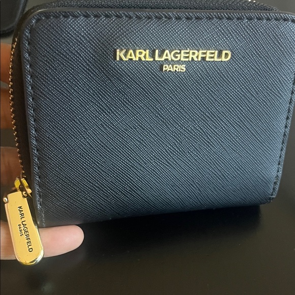 Karl Lagerfeld Black Wallet with Gold Accents - Picture 1 of 9